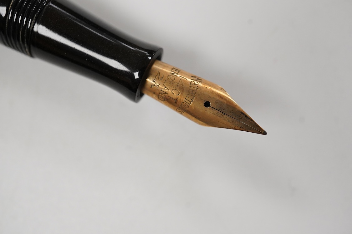 A Waterman Sterling silver lever fill fountain pen fitted Waterman No.2A nib